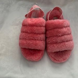 Pink fury sandals